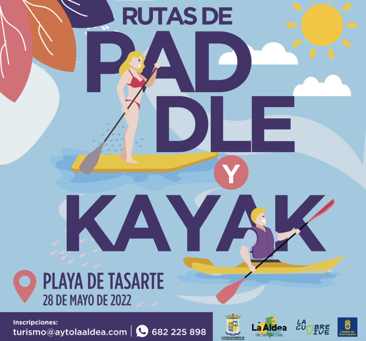 Comercio te invita a una actividad de Paddel y Kayak en la playa de Tasarte el sábado 28 de mayo