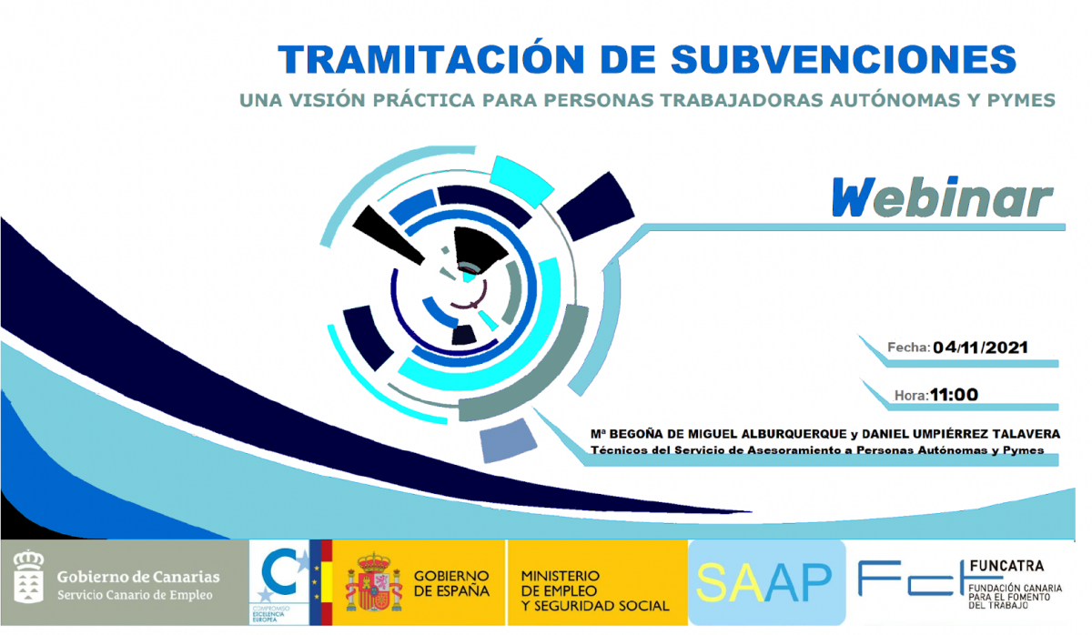 Seminario web: Tramitación de Subvenciones: una visión práctica para Personas Trabajadoras Autónomas y Pymes.